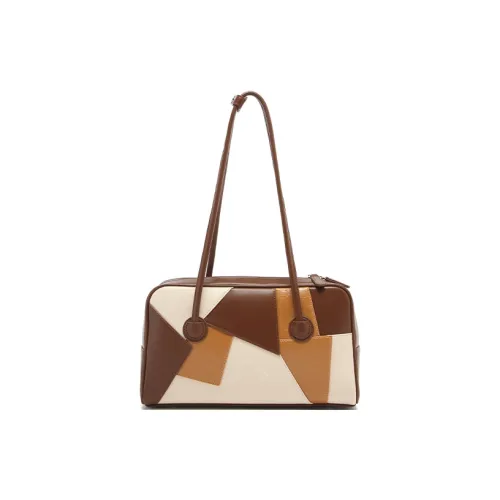 MICOCAH ПУ (полиуретан) Подушка Сумка Бостон Сумка Плечевая Сумка Женская ОСЕНЬ Лист Коричневый