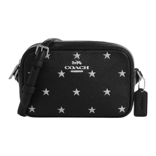 COACH Jamie Утонченный Каменная Кожа Camera Сумка Сумка через плечо Сумка на плечо Мини Женская Черная