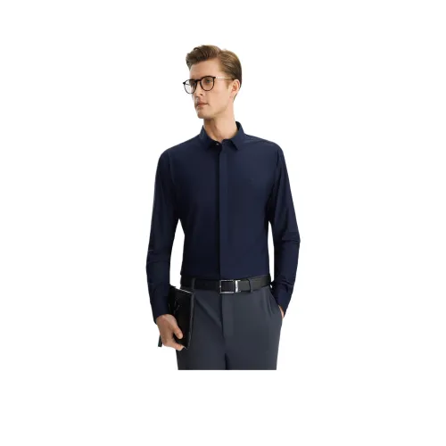 OUDING Рубашка Мужская Позолоченная Темно-фиолетовая