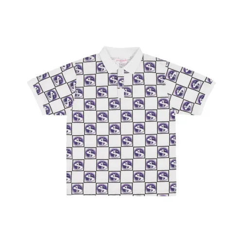 YARDSALE SS24 Bellagio Polo Унисекс Белый Светло-фиолетовый