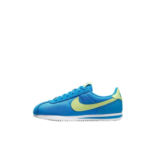Nike Cortez Slip-Resistant Низкий Топ Детская Беговая Обувь Синий Желтый Детский