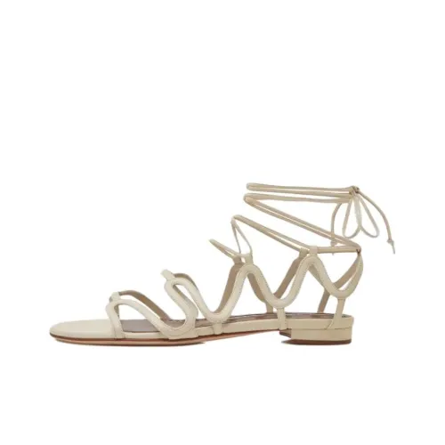 MANOLO BLAHNIK Fawdaflat One Ремень Сандалии Женские Кремовый Белый