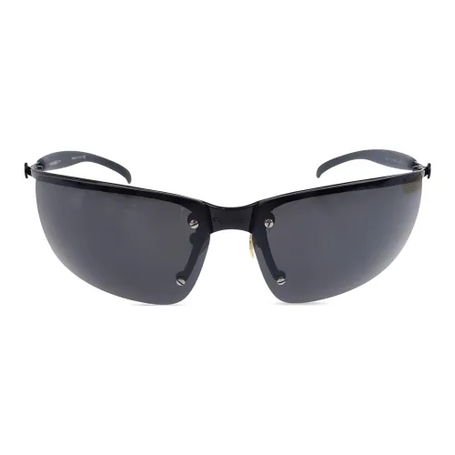 CHANEL Акриловые Очки для Солнца с Нерегулярной Формой Женские Черные