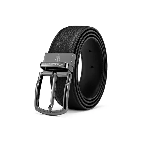 Maserati Ремни из коровьей кожи мужские черные ширина 3,4 см