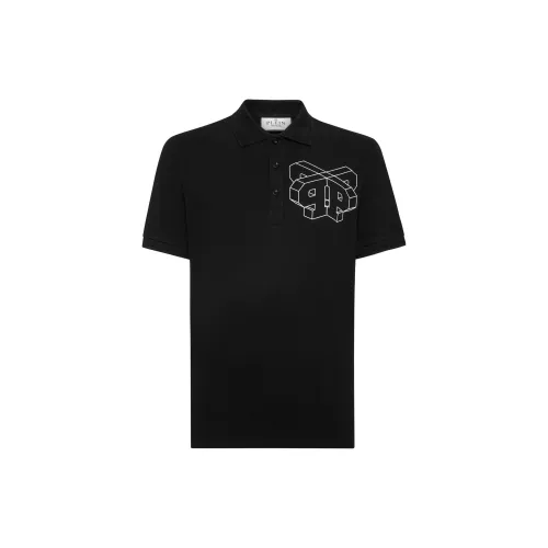 PHILIPP PLEIN Мужская черная поло рубашка