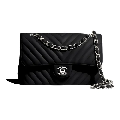 CHANEL Classic Flap CF Телячья кожа Сумка с клапаном Сумка через плечо Маленькая Женская Черная