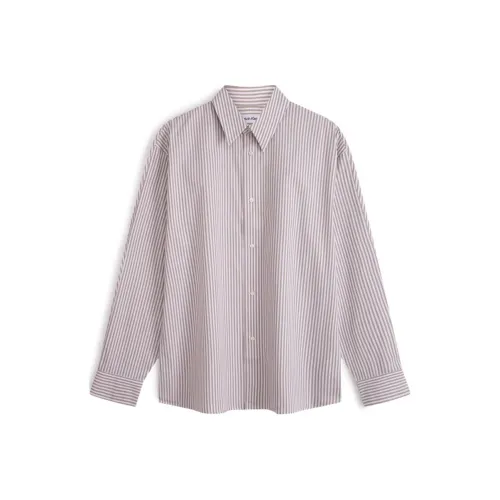 CALVIN KLEIN Simple Collection Рубашка Унисекс Коричневый Белый Полосы