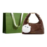 Коричневый + Украшение + Сумка для покупок