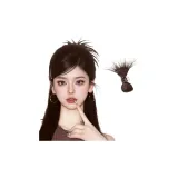 Горячая девушка Перо Шаттлкок Голова [Темно-кофейный]