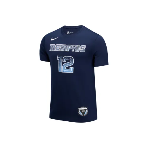 Nike x NBA Morant Коллекция Memphis Grizzlies SS25 Рубашка Мужская Университетский Темно-синий Ja Морант