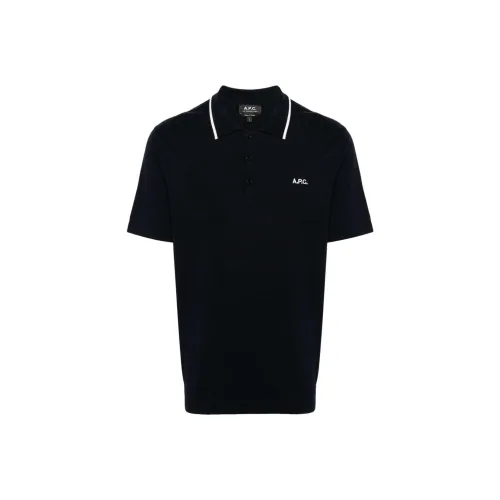 A.P.C SS24 Поло Мужское Морской Синий