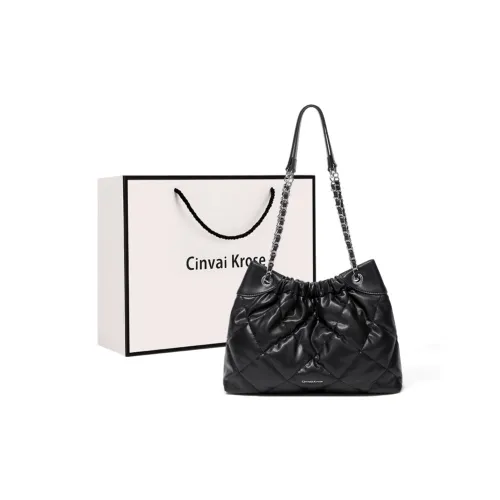 CinvaiKrose Сумка через плечо из синтетической кожи сумка-тоут сумка для покупок большая женская черная белая