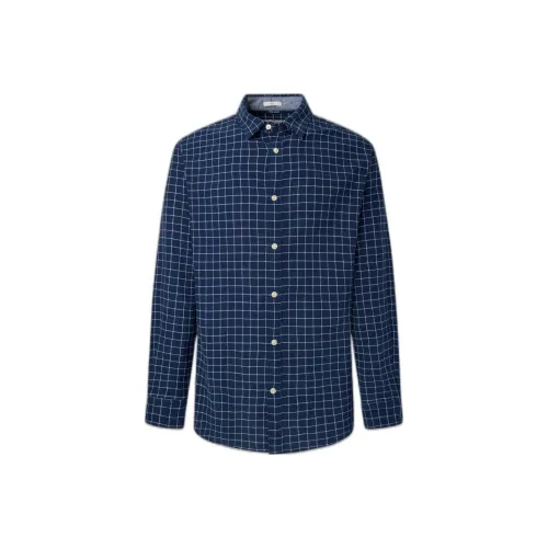 Pepe Jeans Blue Men's Shirts Пепе Джинс Синий Мужские Рубашки