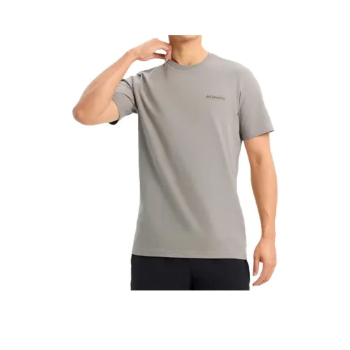 Мужские серые T-рубашки с совместным брендом Columbia