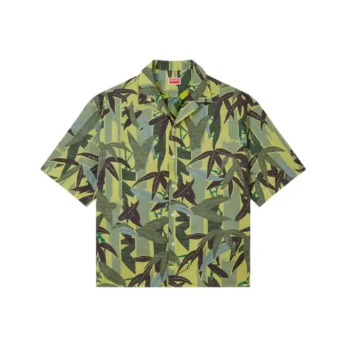 KENZO Оливково-зеленые Мужские Рубашки