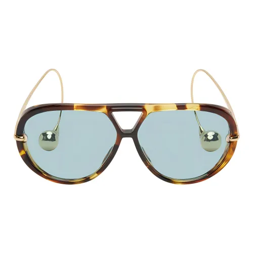 Bottega Veneta Металлический ацетат Переработанный ацетат Aviator Солнцезащитные очки Женские Черепаховый цвет Золотой