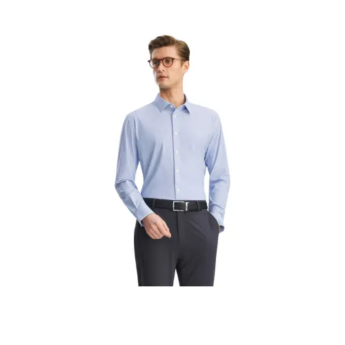 OUDING Рубашка Мужская Весенний рассвет Синие полосы