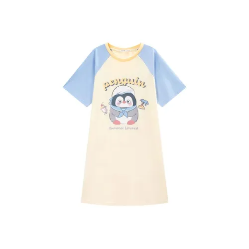 GUKOO Ночная сорочка Женская Кремово-желтая