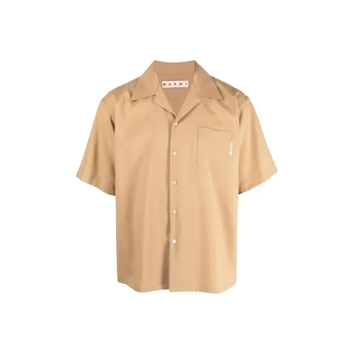 MARNI Коричневый Мужские Рубашки