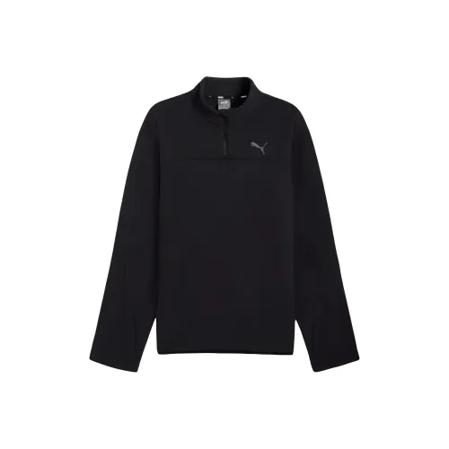 PUMA Quarter Zip FW24 Зимний Tech Fleece Свитшот Мужской Черный