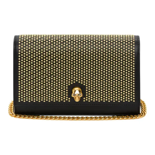 Alexander McQueen Черепа Телячья кожа Одно плечо Сумка Маленькая Женская Черная