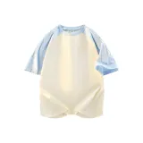 Светло-синий и абрикос (Цветовой блок, стиль позиционирования)