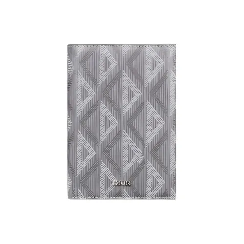 DIOR CD Diamond Холст Паспортный чехол Держатель для карт Кошелек Держатель для паспорта Мужской Серый