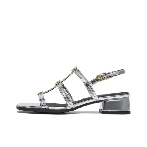 Сандалии в римском стиле с средним каблуком женские