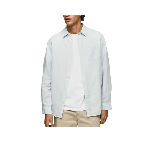 Pepe Jeans Blue Men's Shirts Пепе Джинс Синий Мужские Рубашки