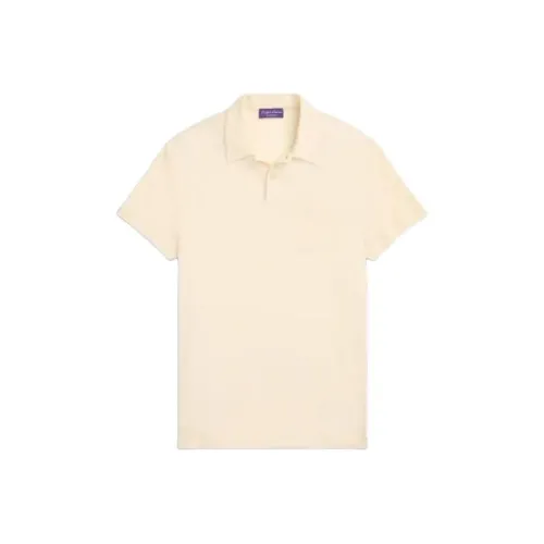 Ralph Lauren Purple Label Linen Cotton Pique Polo Polo Мужской Бежевый