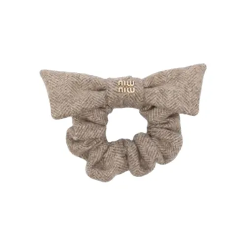 MIU MIU Шерсть Резинки-спирали для волос Женские Хаки