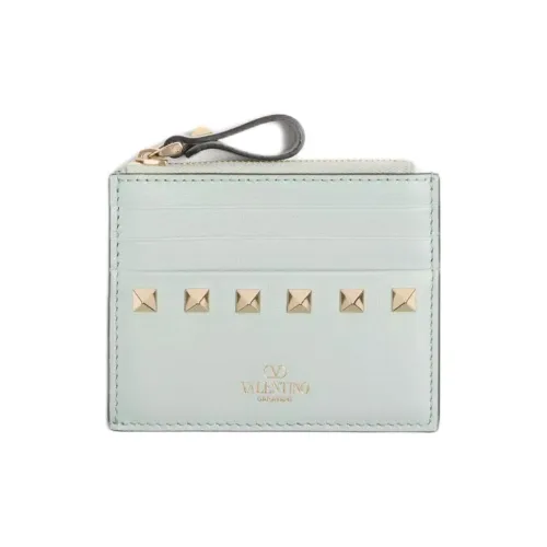 Valentino Rockstud Телячья кожа Монета Кошелек Женские Космический серый
