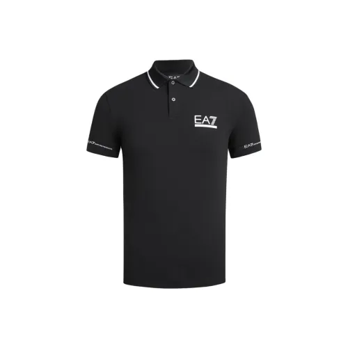 EMPORIO ARMANI EA7 Черная мужская поло рубашка