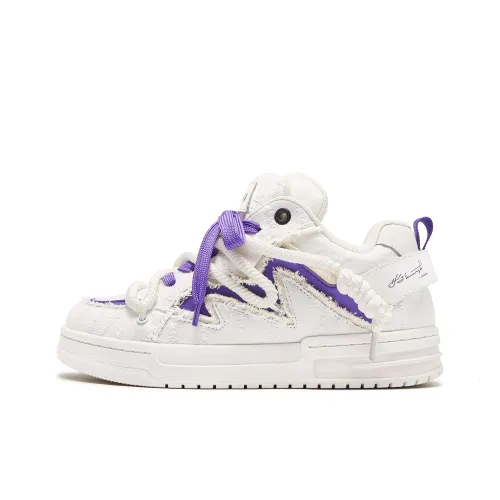 Chu Wood Slip-Resistant Легкие Увеличивающие Высоту Низкие Кроссовки для Скейтбординга Унисекс Фиолетовые