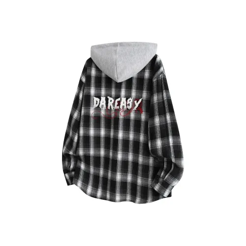 DAREASY Рубашка Унисекс Черный Белый Клетка