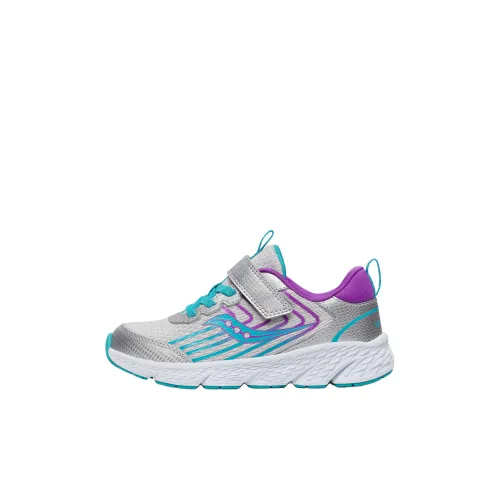 Saucony Wind 3,0 Детская беговая обувь Низкий топ Серебряный/Бирюзовый Kids