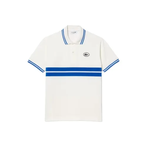 LACOSTE Collaboration Белый Синий Мужская Поло