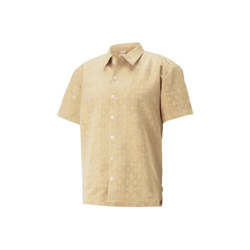 PUMA X DAPPER DAN Co Брендированная Серия Сырой Имбирно-желтый Мужские Рубашки