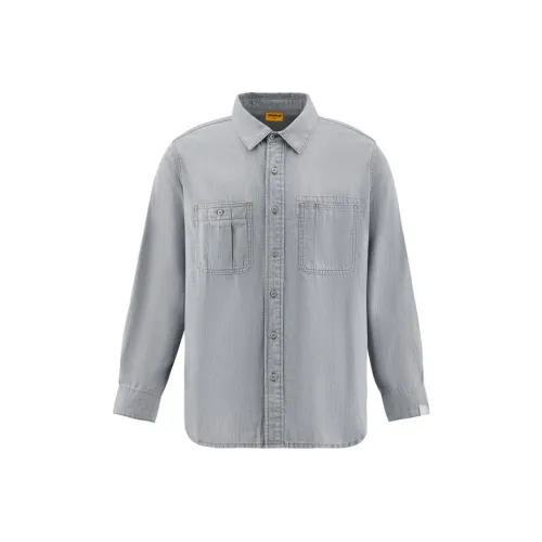 CAT Gray Men's Shirts КАТ Серый Мужские Рубашки