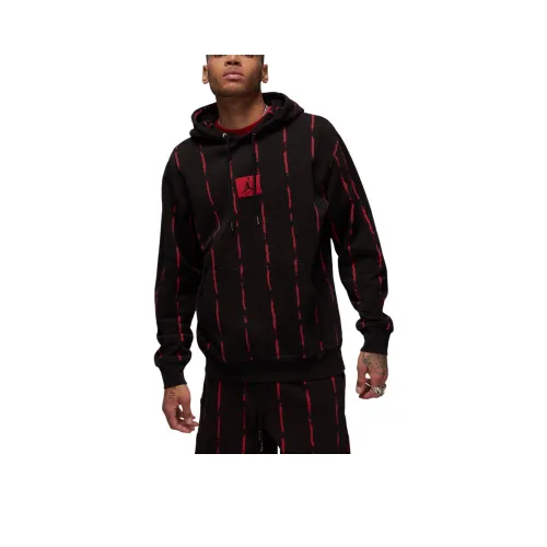 Jordan Essentials Мужской Флис 'HEROES' Пуловер Толстовка Толстовка Мужской Черный Фитнес-красный