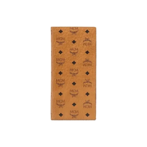 MCM Original Visetos Кожа Длинный Клатч Кошелек Большой Унисекс Коньячный Коричневый