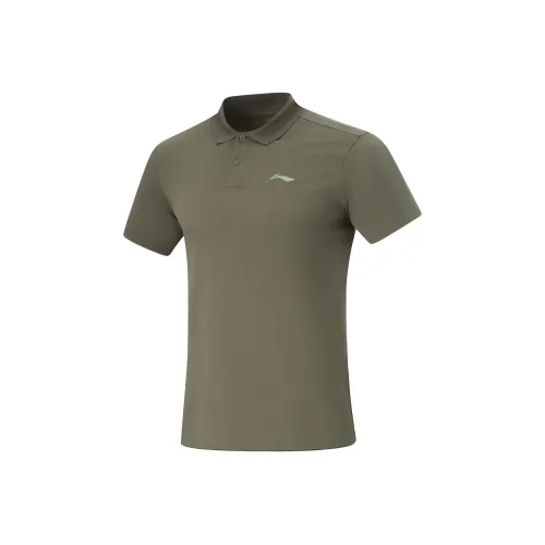 LINING Fitness Series Поло Мужское Армейский Зеленый