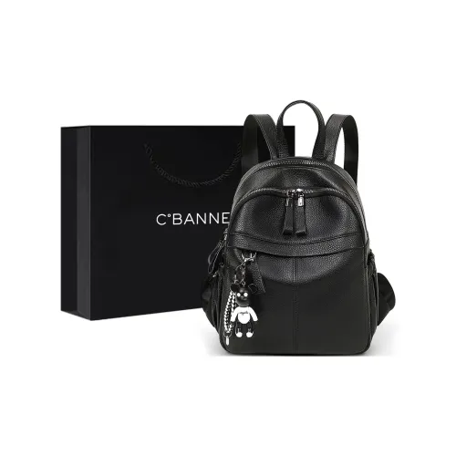 C°BANNER Синтетическая кожа с коровьей кожей рюкзак среднего размера женский черный
