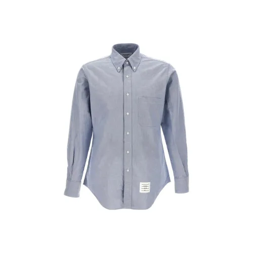 THOM BROWNE Blue Men's Shirts THOM BROWNE Синий Мужские Рубашки