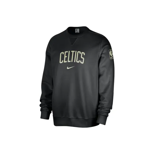 Nike x NBA Boston Celtics NBA Круглый Воротник Свитшот Мужской Черный Светлый Айвори Оливковый Зеленый
