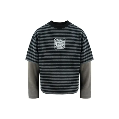 ANTIDOTE WORLDWIDE Т-рубашка Унисекс Черный Серый Полосы