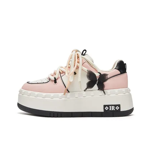 HR Low Топ Скейтборд Кроссовки Женские Бежево-розовые