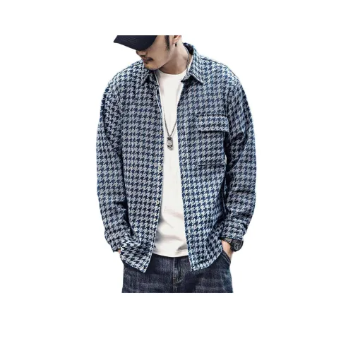 GELANLU Синий Мужская Рубашка