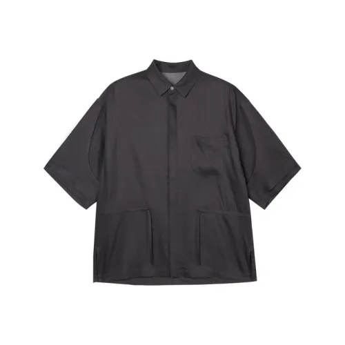 CROQUIS FW23 Короткий рукав рубашка унисекс угольно-серый