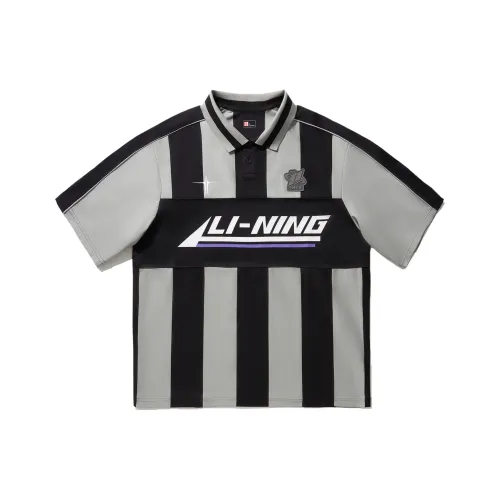 LINING Поло Мужское Черное Ультраматовое Серое